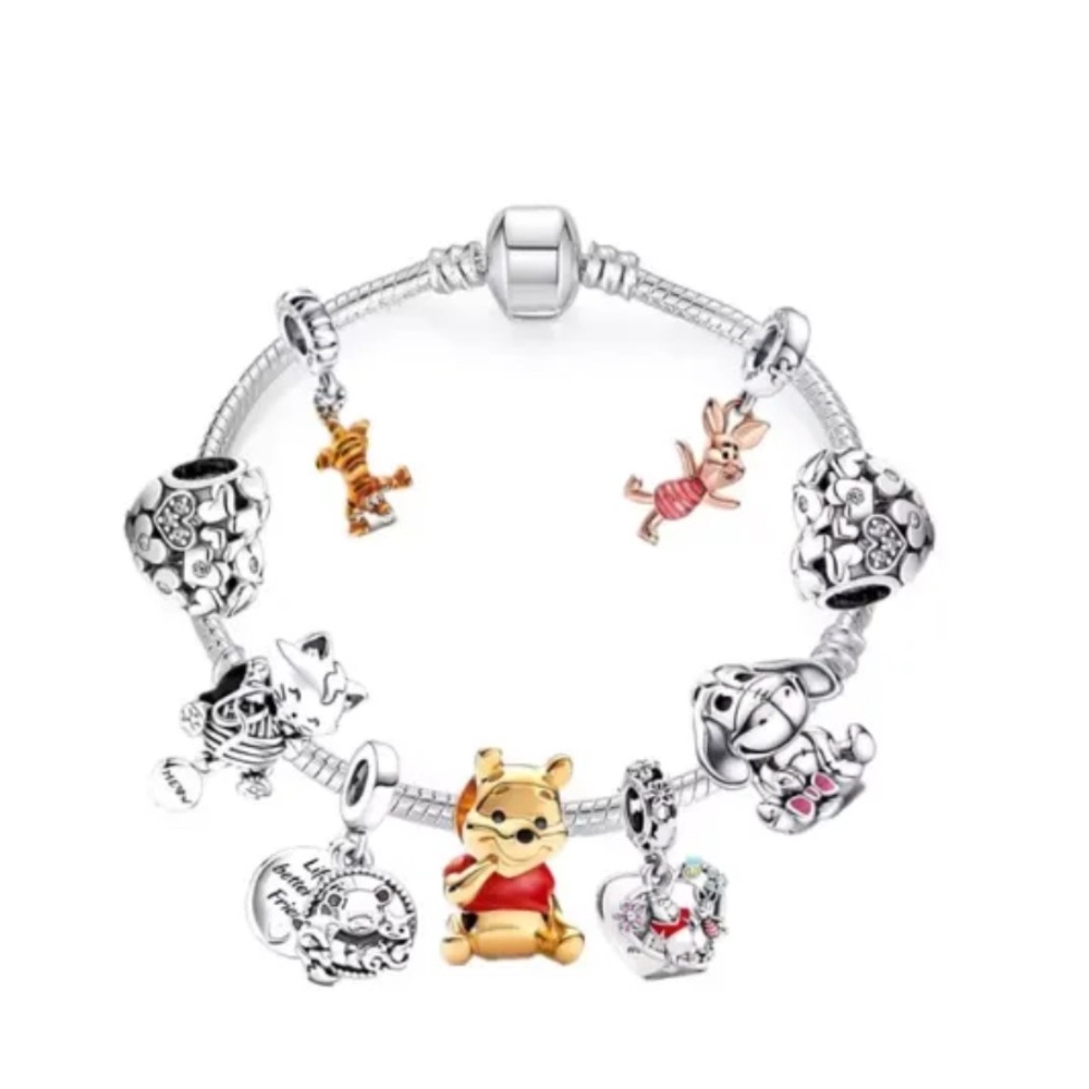 Winnie pooh Silver and Gold Charm Bracelet